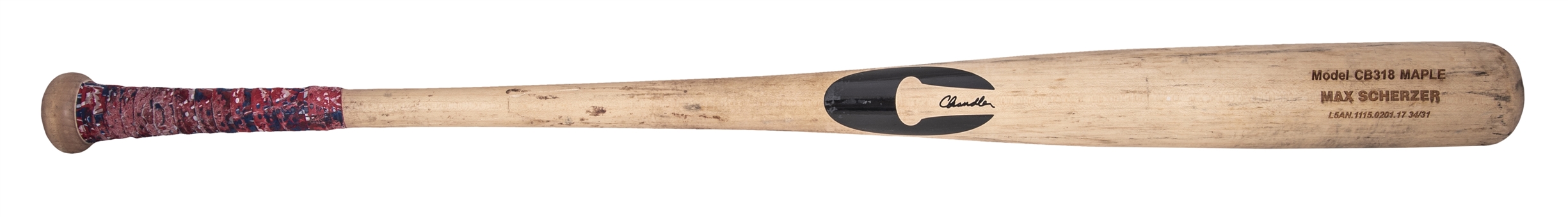 2017 Max Scherzer Game Used Chandler CB318 Model Bat (PSA/DNA GU 9)